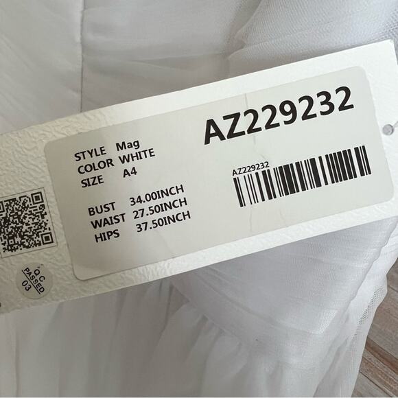 Azazie White Formal Dress Women’s Small NEW - Picture 6 of 10
